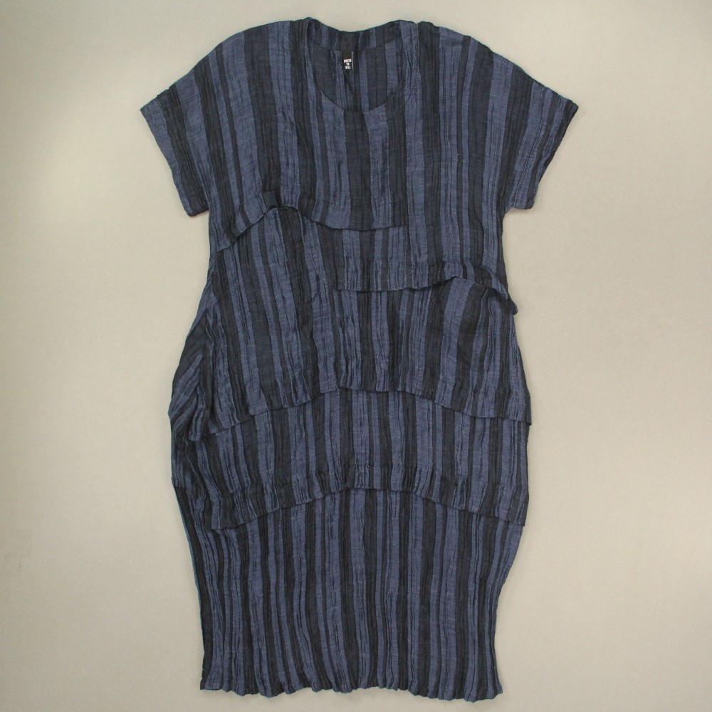 Dress To Kill Women’s Layered Crinkle Dress One Size Fit Most Blue Striped USA