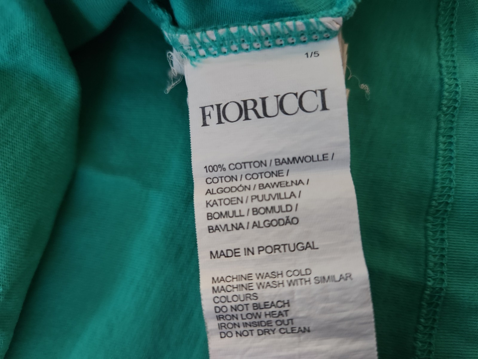 Fiorucci Women’s Vintage Angels Cropped T-shirt Green 100% Cotton Size XS