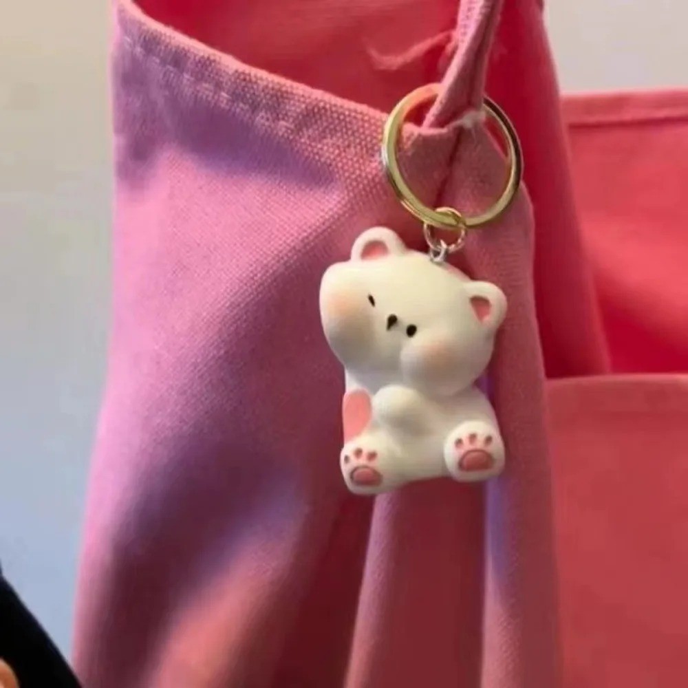 1Pair Magnetic Bear Couple Keychain Cute Resin Bag Charm Key Ring Gift Lovers