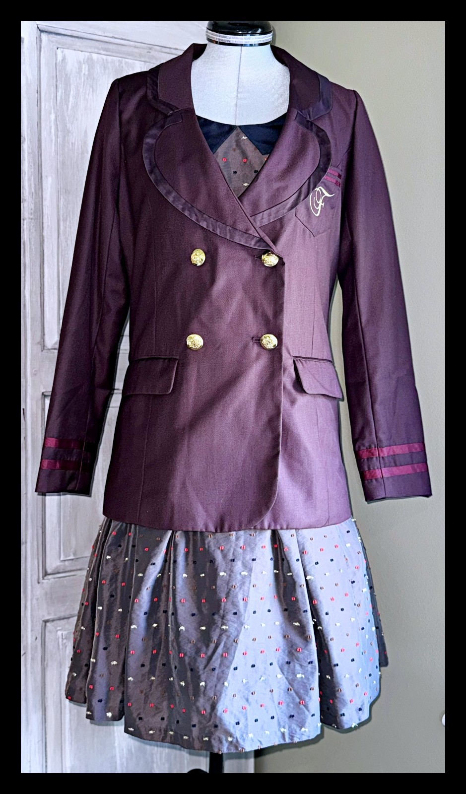 F i.n.t an another angelus Uniform Style Blazer Jacket Satin Piping J Fashion