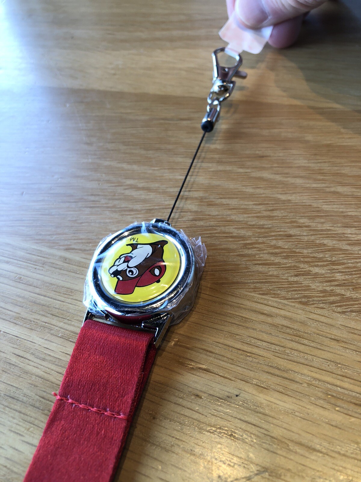 Buc-ee’s Red Retractable Lanyard With Beaver Logo – 18 inches long