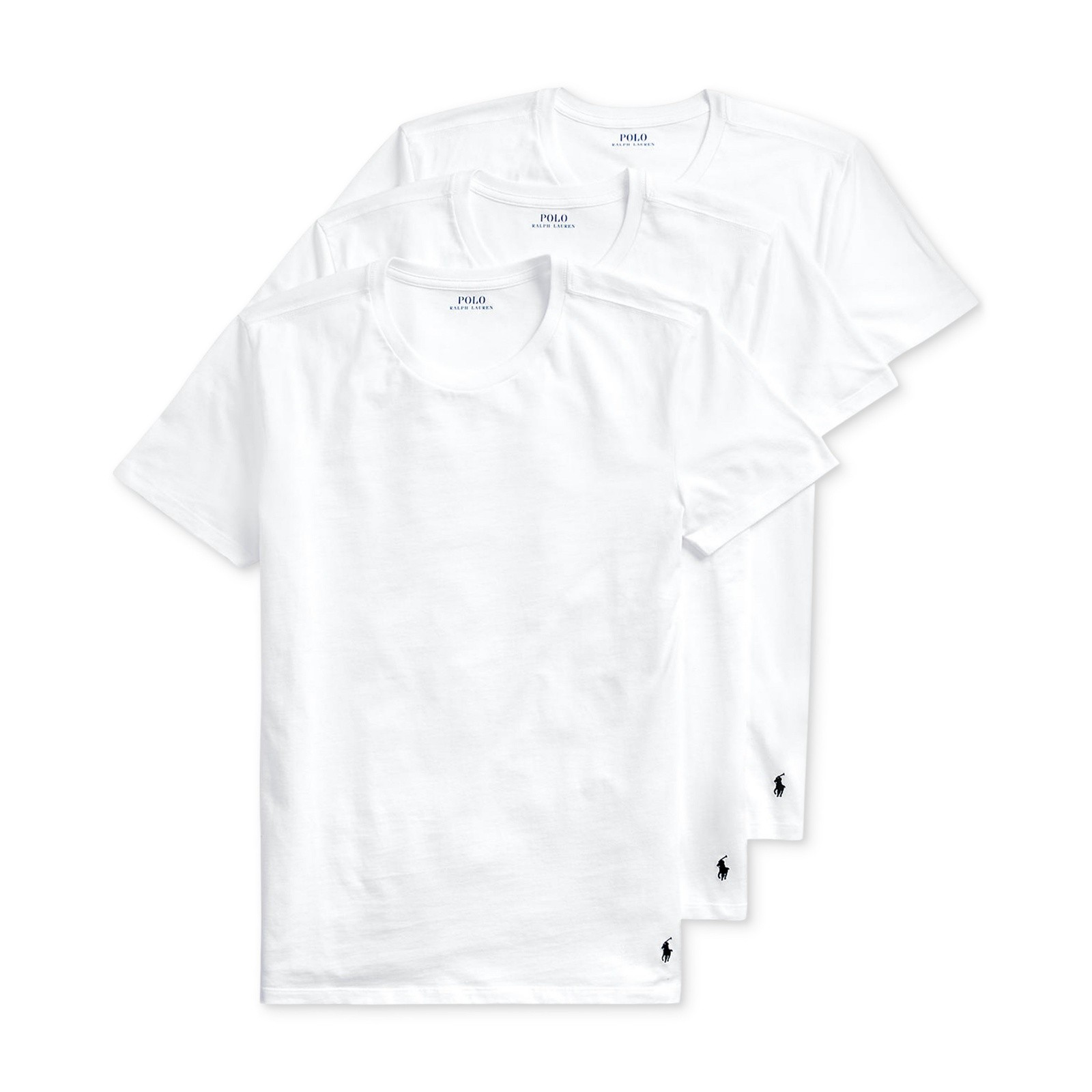Polo Ralph Lauren Mens 4X Crew Neck T-Shirt 3 Pack White Stretch Cotton Blend