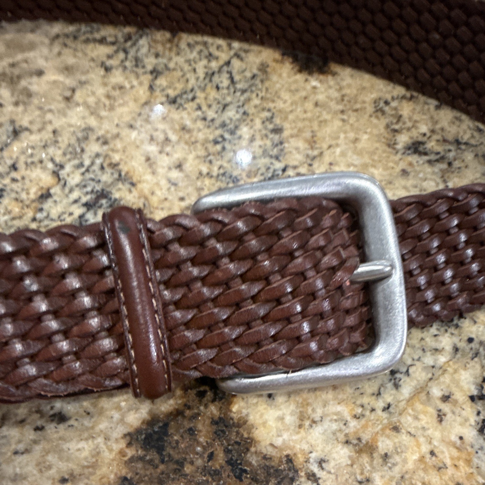 Polo Ralph Lauren Brown Braided Adjustable Belt, Size 34