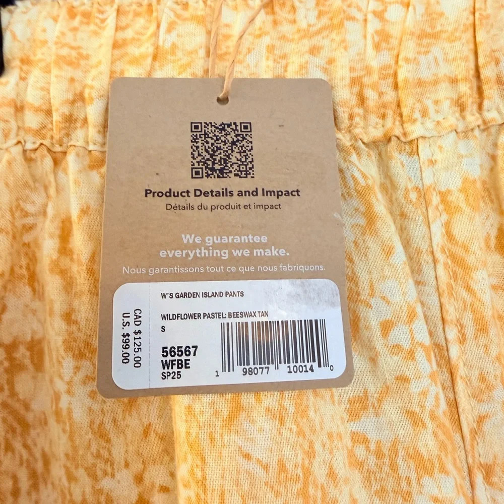 Patagonia Garden Island Pants Beeswax Tan Hemp Blend Women’s XS,M, L, XL