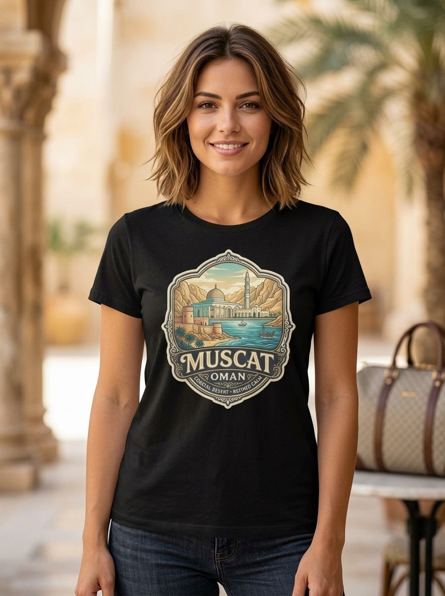 Muscat Oman Coastal Desert Graphic T-Shirt Unisex Travel Tee