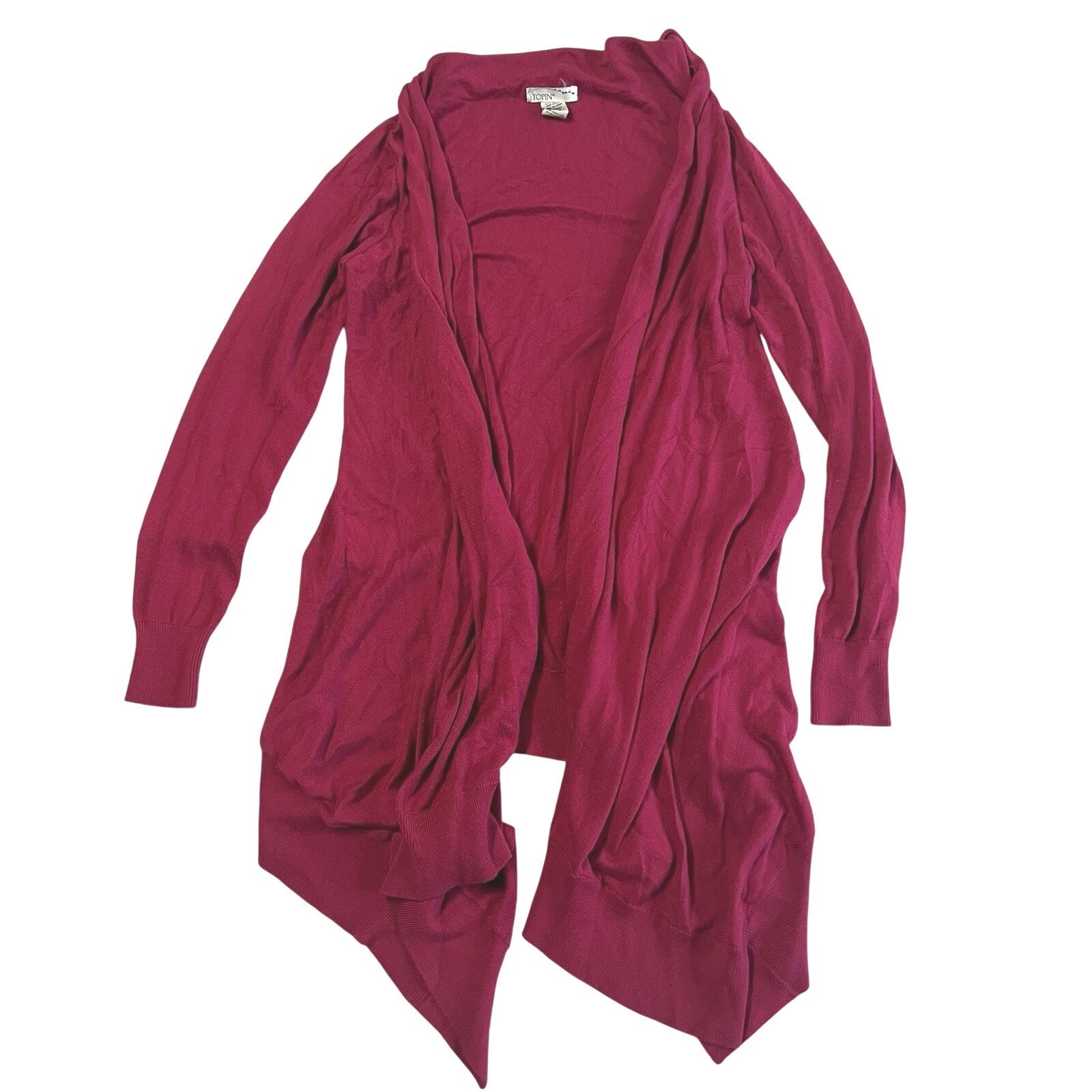 Topin Dark Magenta Cardigan Sweater Duster Medium Boutique Cabincore Quiet Lux