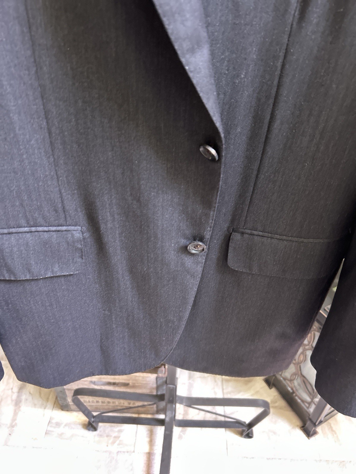 ISAIA men’s “Gregory” wool / silk sport jacket coat – dark gray -EU 58L US 44L