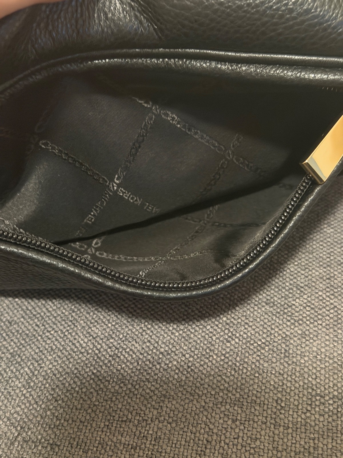 Michael Kors Mott Convertible Belt Bag Black Leather Gold Hardware