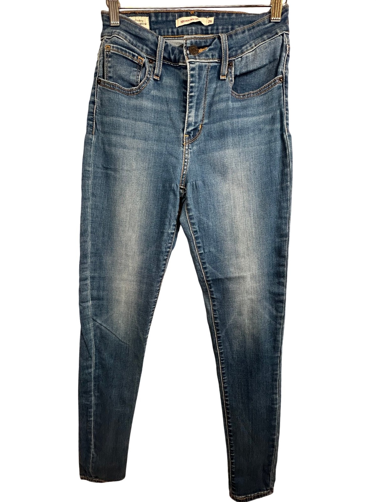 Levi’s 721 High Rise Skinny Jeans Size W26 L30 Women Blue Casual Denim Preloved