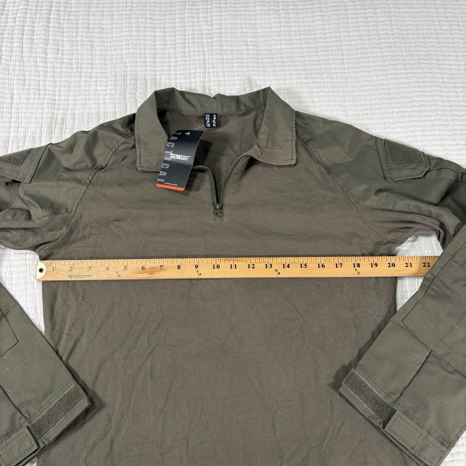 NEW Tacvasen Tactical Shirt Mens Medium Brown Rip Stop Hiking Hunting Combat