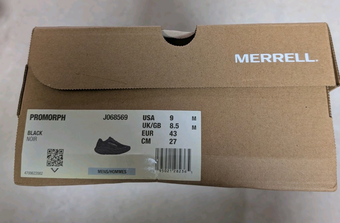 Brand New Merrell ProMorph Men’s Black Size 9