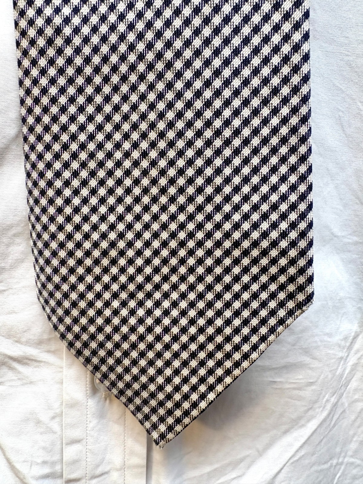 Ralph Lauren Purple Label Blue & White Check Silk Tie – England – $235.00