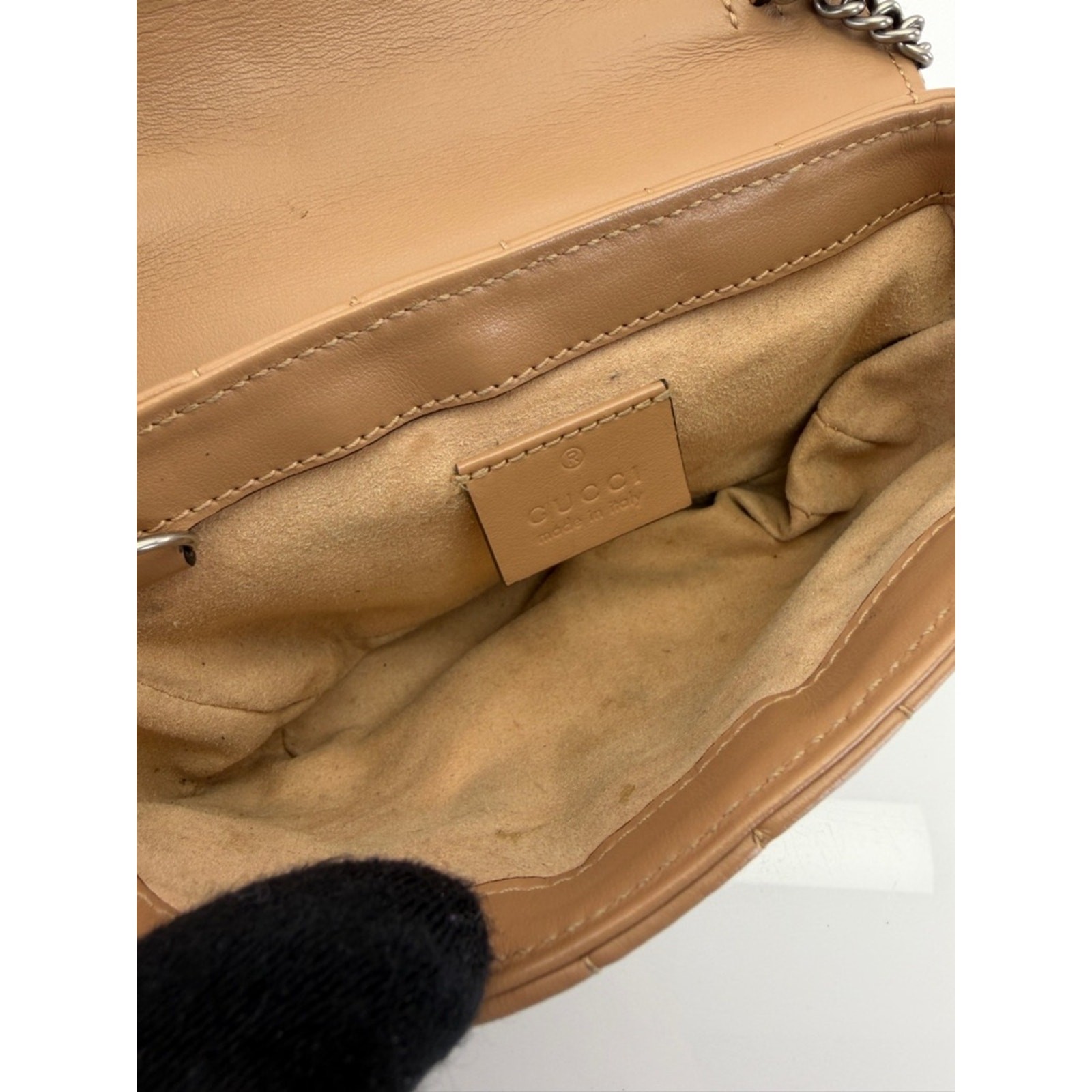 Authentic Gucci Super Mini Marmont Flap Chain Crossbody