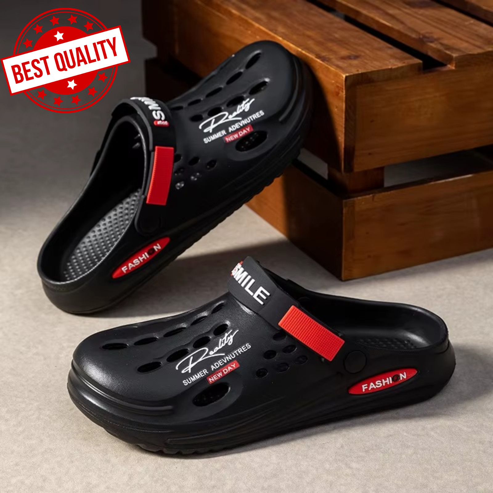 Men’s EVA Clogs Sandals Breathable Beach Slippers Soft Sole Slip On Shoes