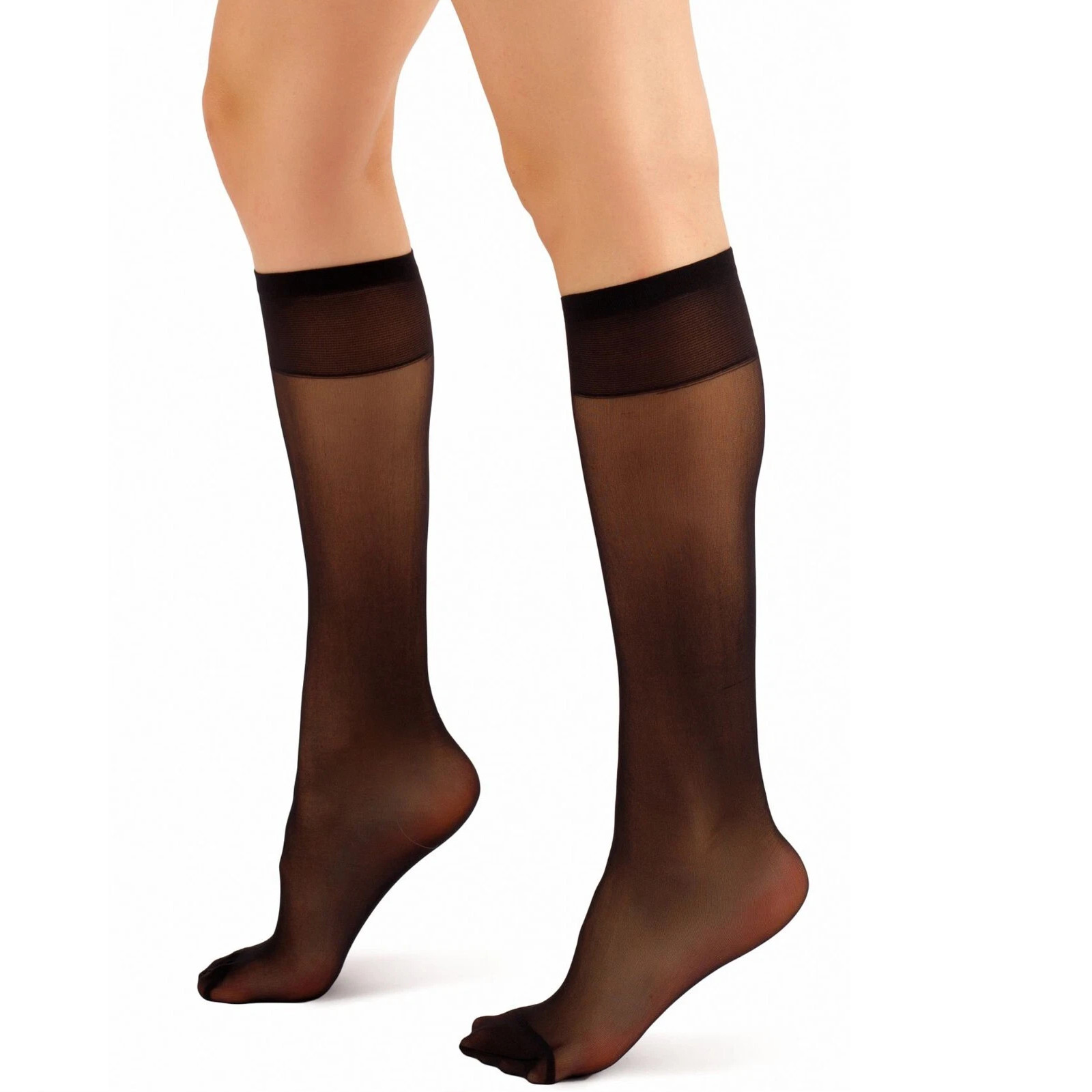 4× Sheer Knee High Socks 20D Premium Silky Soft Nylon Stockings Control Top USA