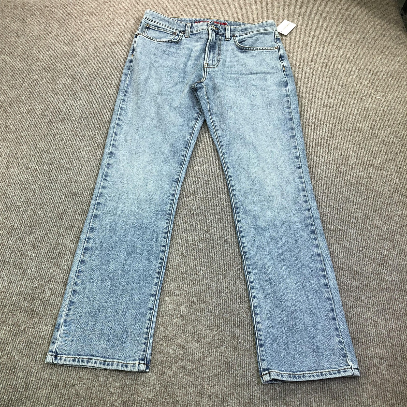 New Lucky Brand 223 Straight Jeans Mens 32×32 Blue Light Wash Denim Sample