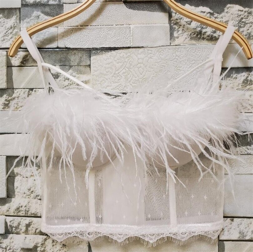 Sexy Mesh Lace Bustier Crop Top Women’s Bow Nightclub Festival Party Corset