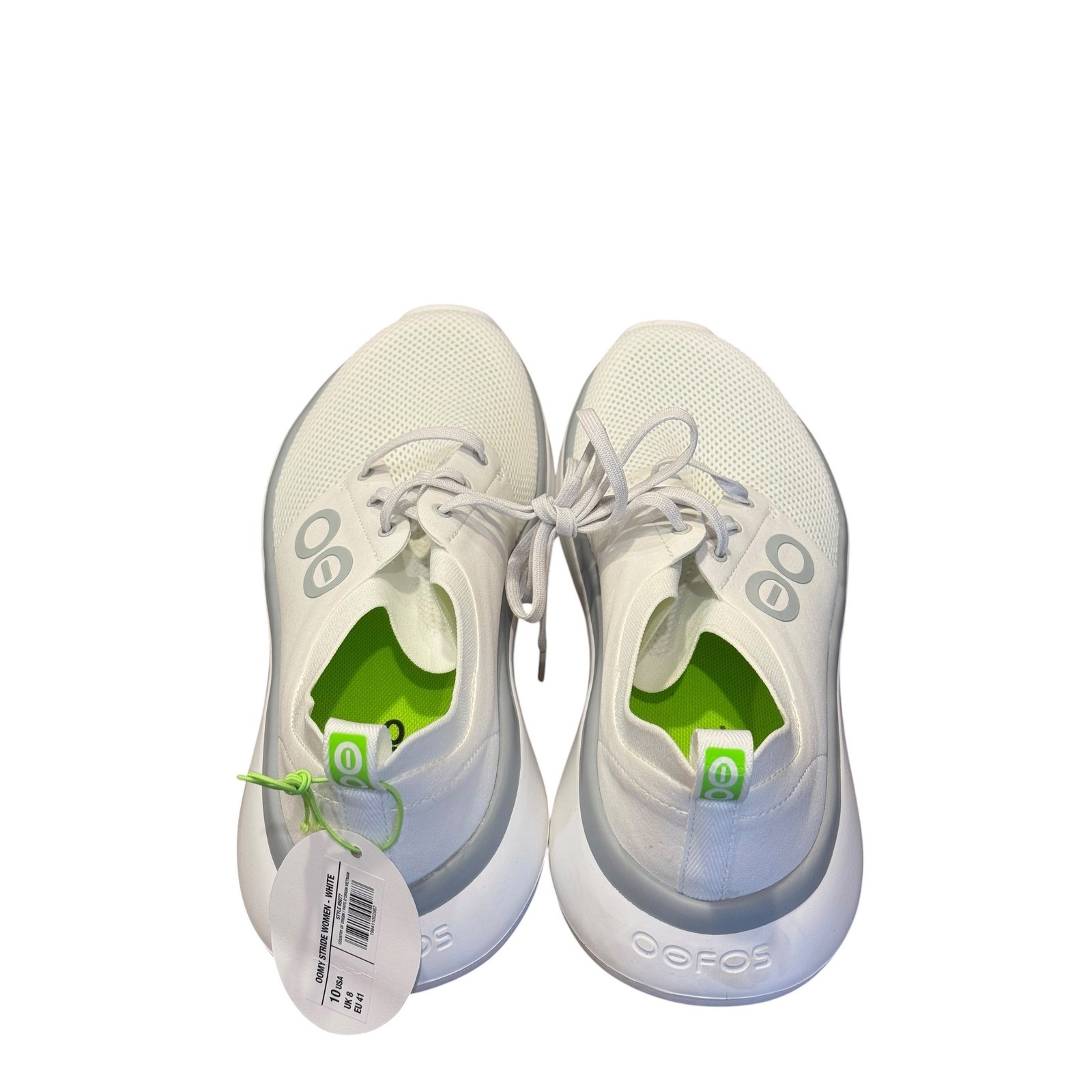 OOFOS OOMY Stride Women White Recovery Walking Shoes Sneakers Size 10 NEW