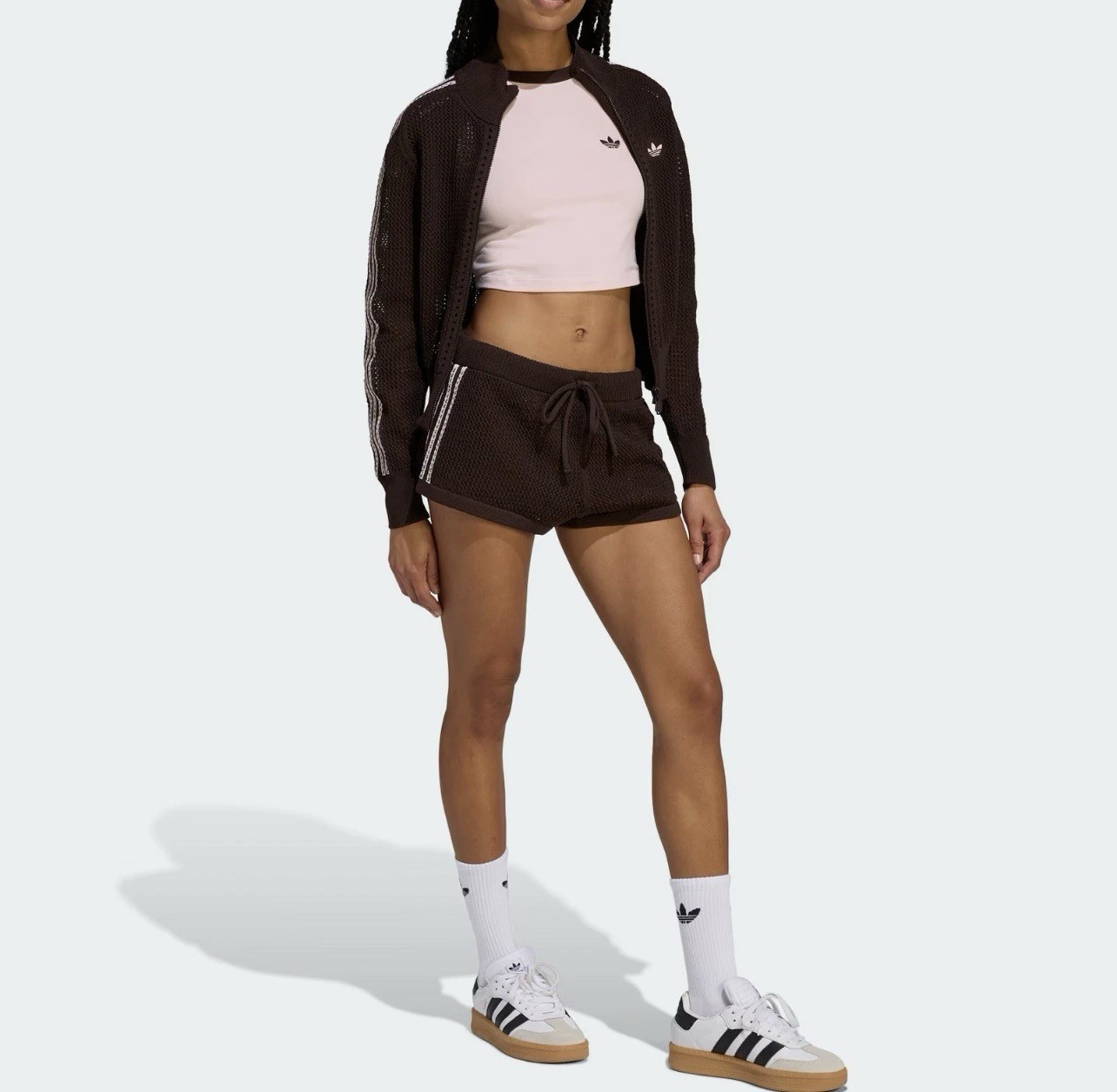 Adidas Firebird Originals Crochet Track Top ‘Aurora Coffee’ White KE0202 Size L
