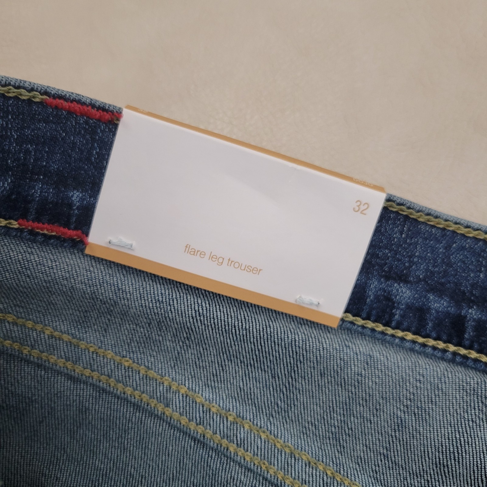 7 For All Mankind Tailorless Dojo Wide Leg Flare Trouser Blue Jeans Size 32×34