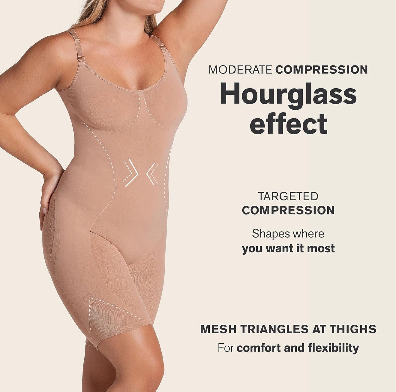 Body Shaper Leonisa SkinFuse Invisible High Waist-to-Thigh Nude 012807M XS/S-3XL