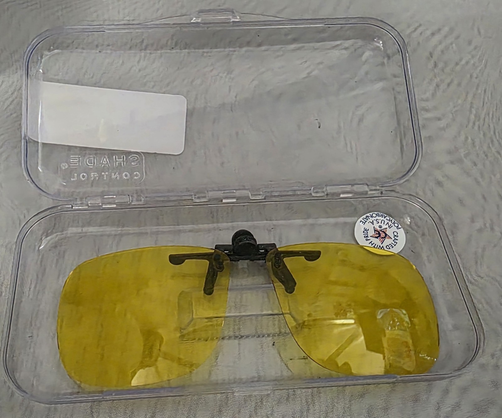 Shade Control Polycarbonate Clip On Yellow Lenses 47 mm High 131 mm Wide