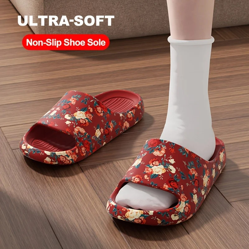 Cloud Slippers Floral Slide Sandals EVA Soft Indoor Outdoor Unisex Shoes