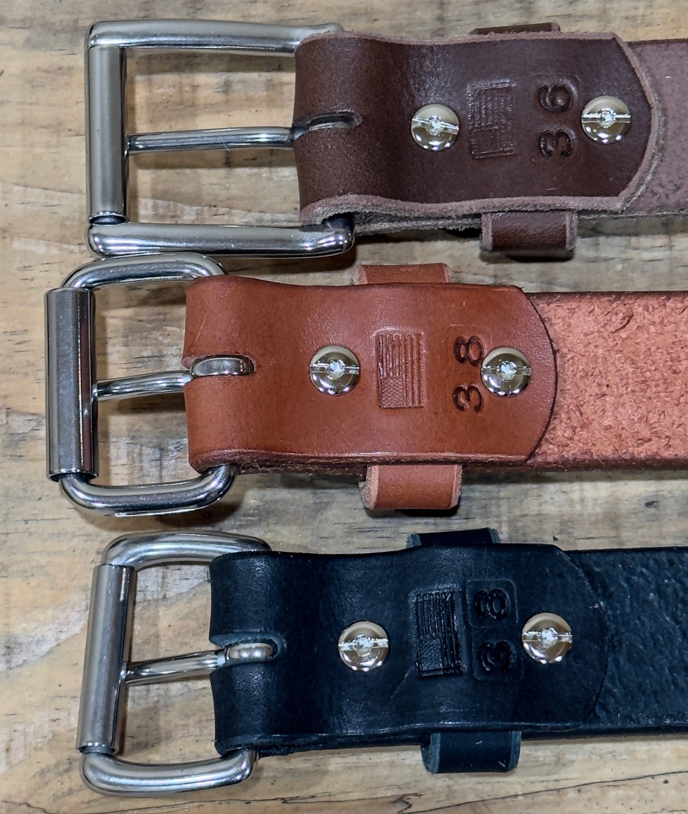Men’s Full Grain Leather Belt – 1.5” Veg Tanned Cowhide, Heavy-Duty, Made in USA