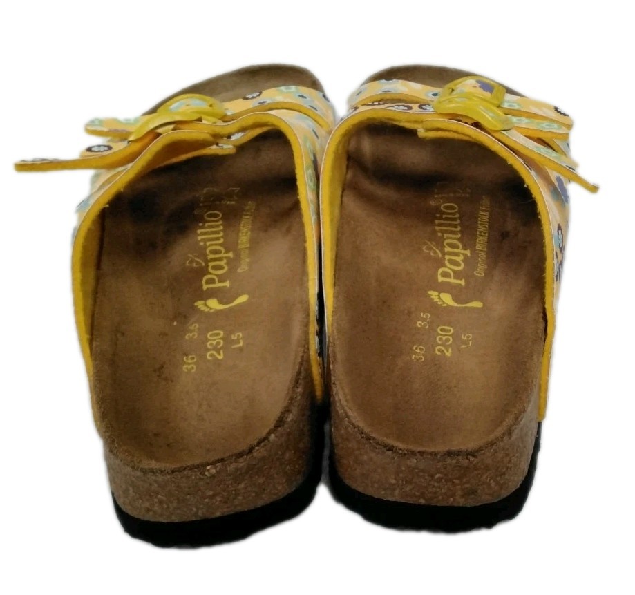 Birkenstock Florida Soft Footbed Floral Papillio Sandals Women’s Size 36 Yellow