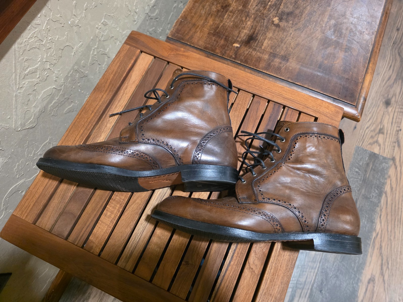ALLEN EDMONDS 9EEE DALTON BOURBON WINGTIP BOOTS 9 3E