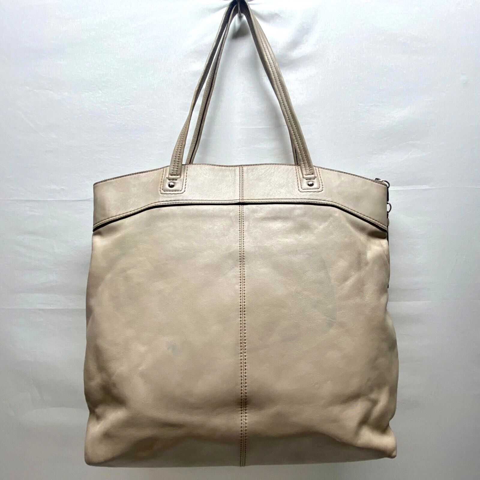 Coach Laura Signature Embossed Large Leather Tote F18336 Taupe
