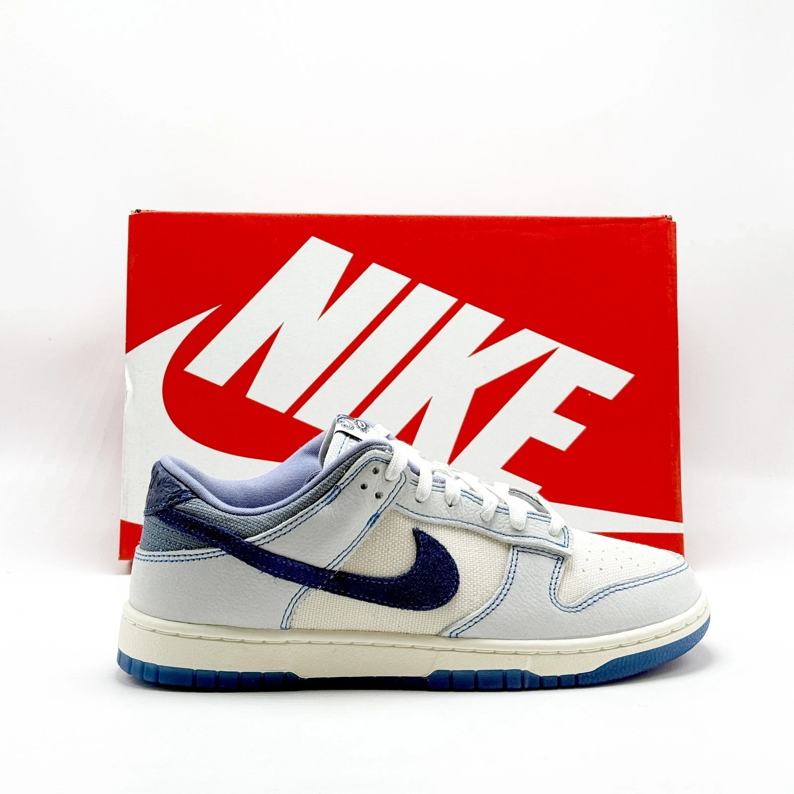 *NEW* Men Nike Dunk Low Retro SE SUMMIT WHITE / BLUE VOID SIZE 9 (IB6752 101) 👍