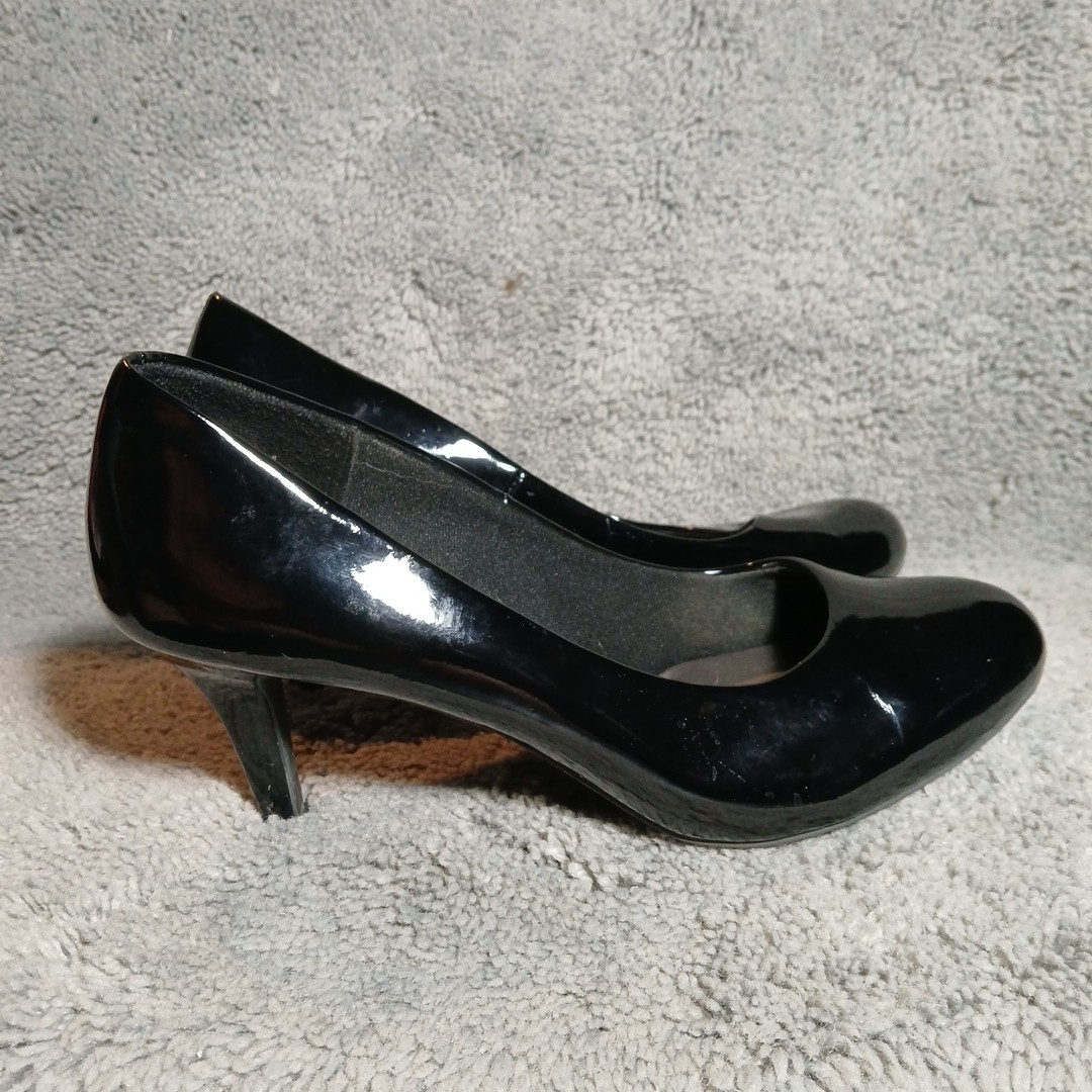 Black Patent Leather High Heels Size 8 Comfort Plus By Predictions
