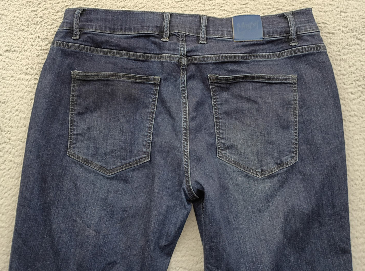 Mugsy Fultons Taper Jeans Regular Fit Men’s 35×30 (Fits 36×28) Stretch Dark Wash