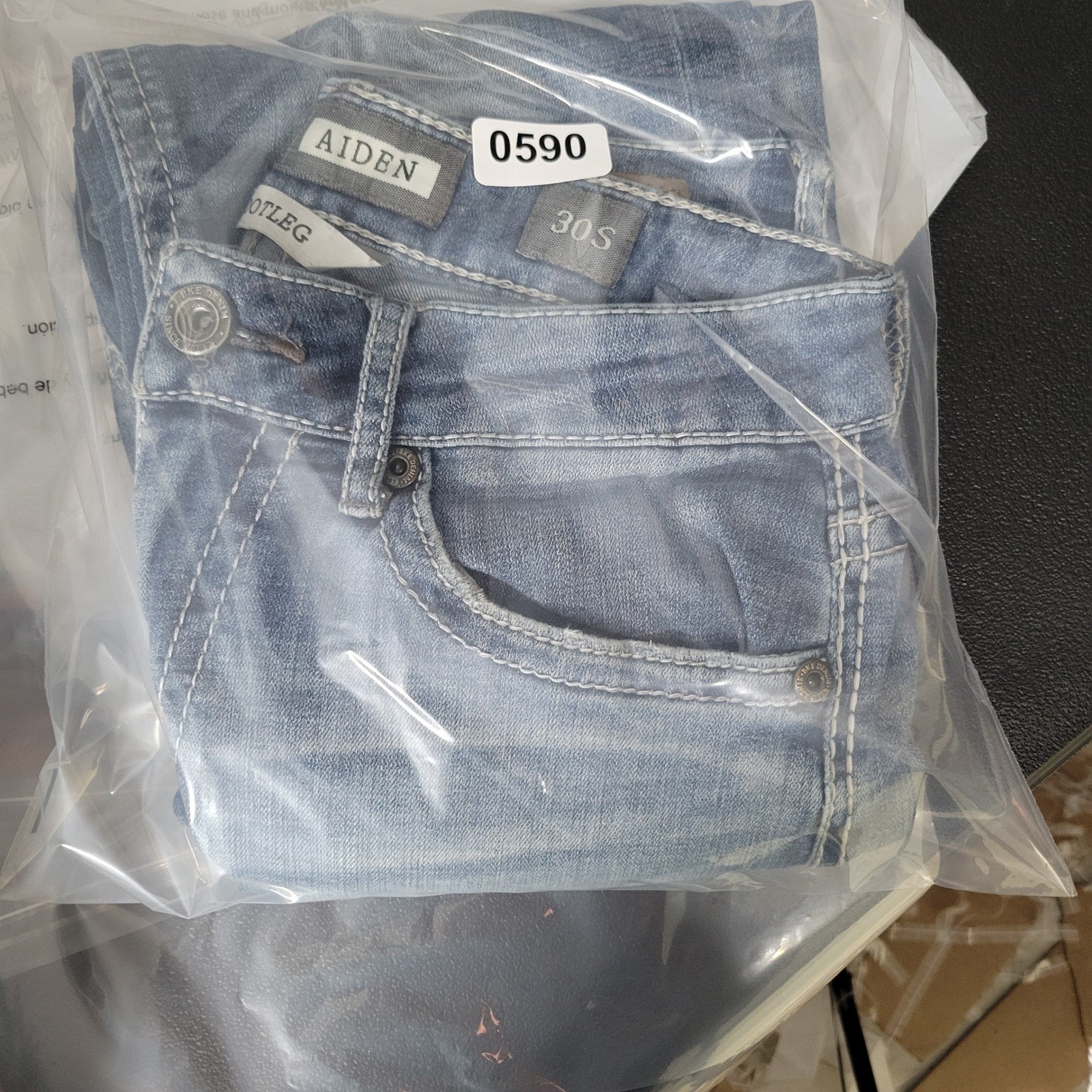 BKE Aiden Jeans Mens 30S Medium Wash Blue Slim Straight Stretch Denim Pants