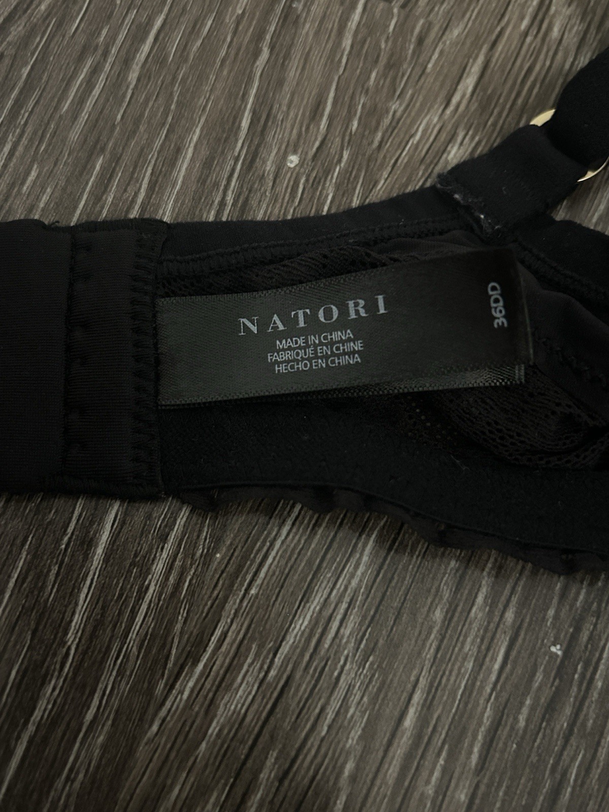 Natori Bliss Contour Bra Black Adjustable Straps 36DD