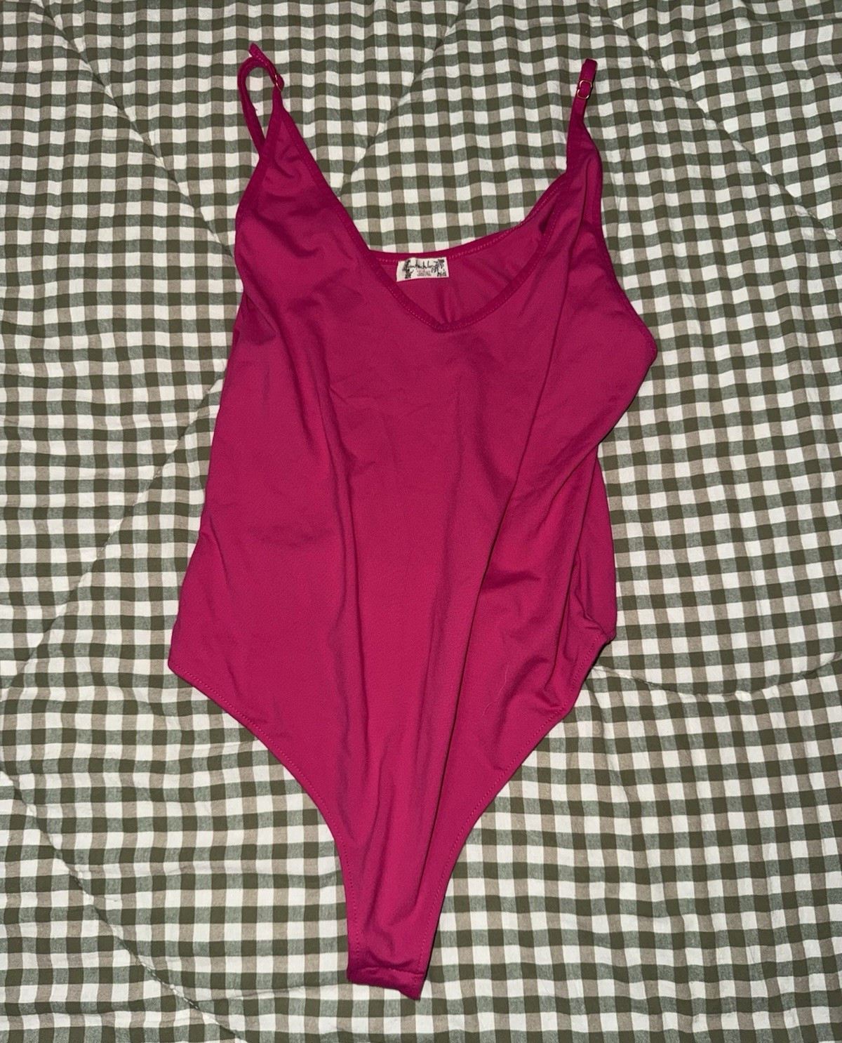 Intimately Free People Pink Solid One-Piece Bodysuit, Regular Size M
