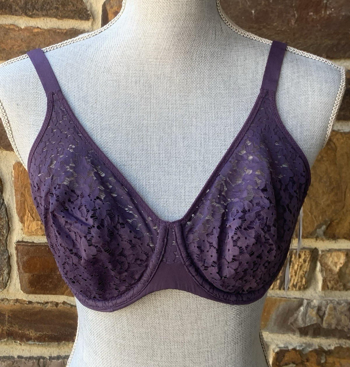 NWT CHANTELLE Norah Floral Stretch Lace Full Coverage T-Shirt Seamless Bra 36 E