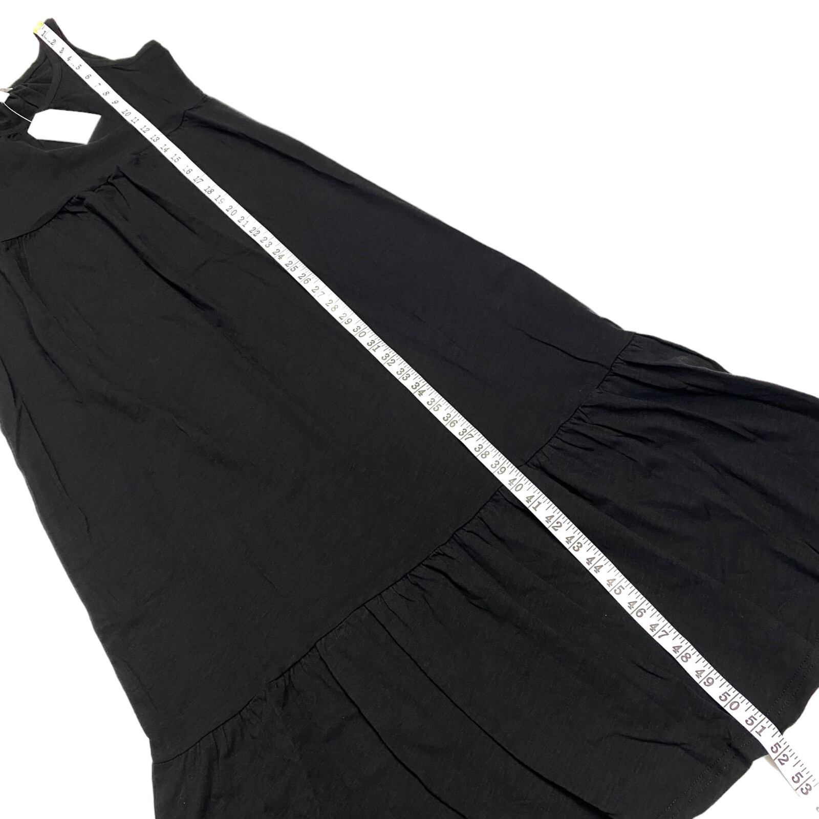 Time And Tru Womens Size XS 0-2 Tiered Knit Maxi Dress Black Soot