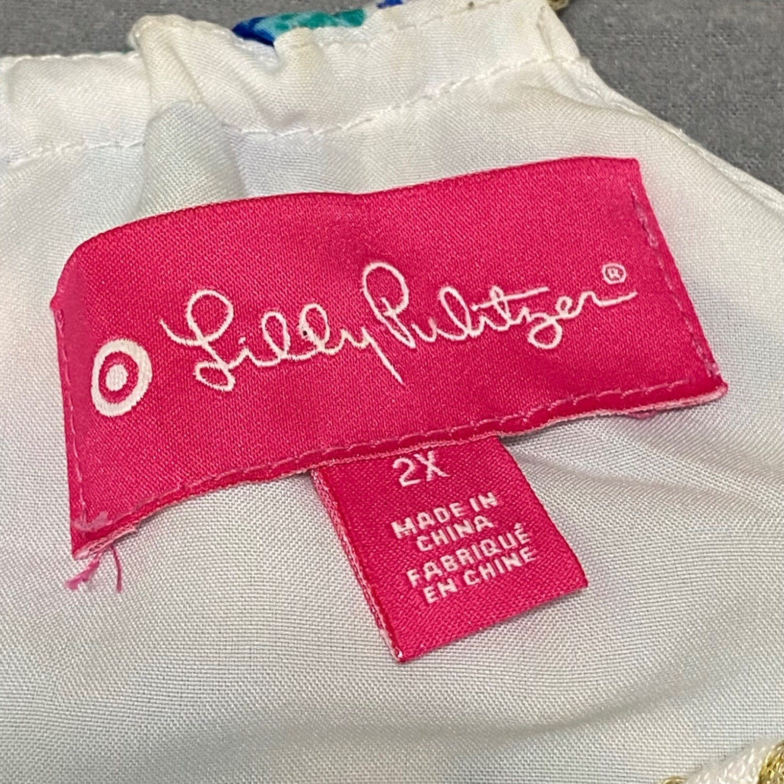 Lilly Pulitzer for Target Blue Sea Life Halter Top Braided Straps 2X Plus Size
