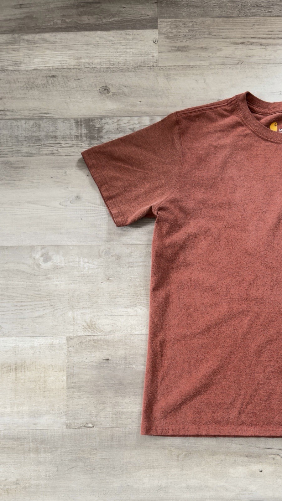 Carhartt K87 Men’s Brown Pocket Logo Crew Neck Cotton Knit T-Shirt Size L