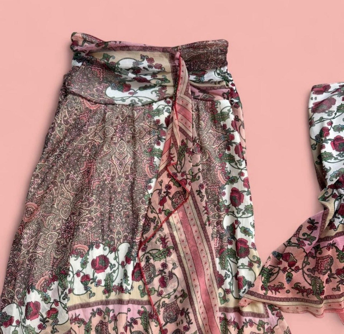 Morgan De Toi Fairycore Pink Paisley Halterneck And Skirt Set Pretty Small