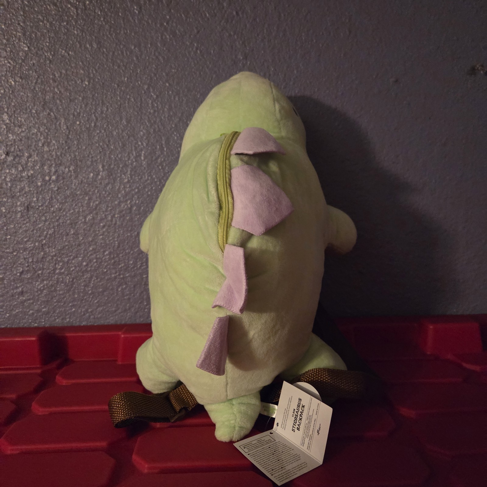 Angry Green Stegosaurus 11.8” Plush Dragon Backpack
