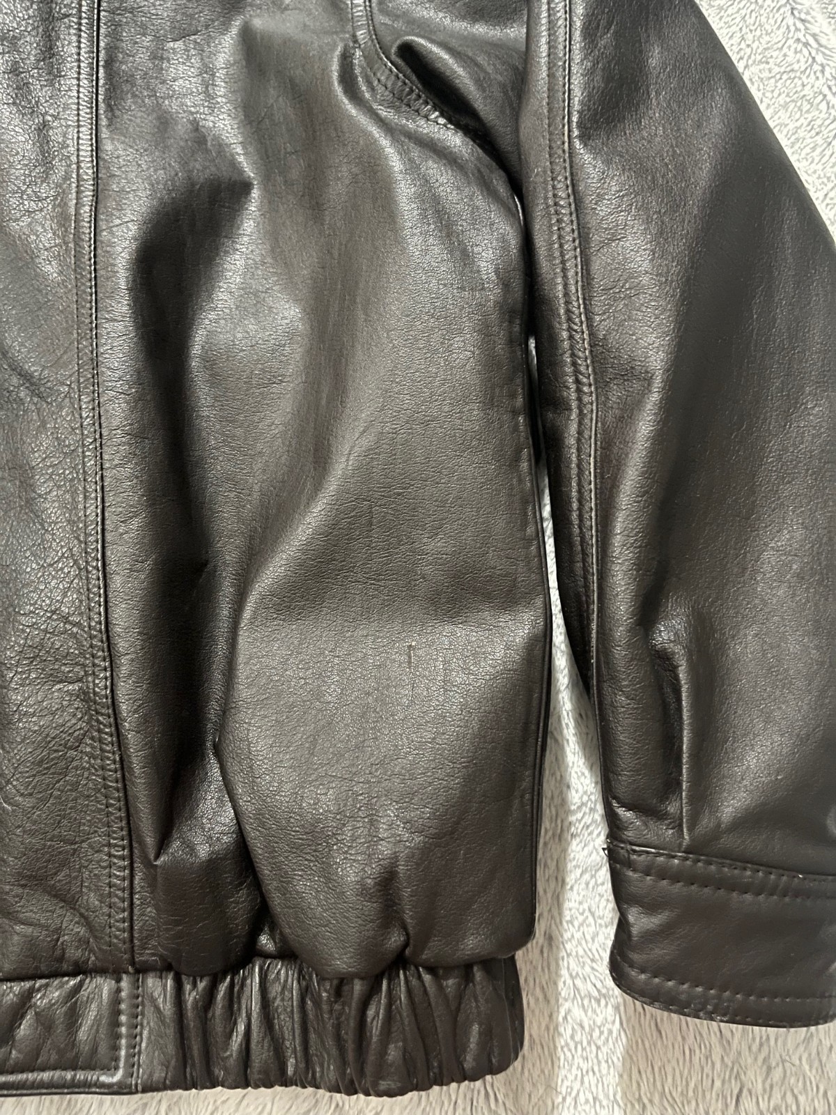 Vintage Y2K | Members Only | Dark Brown Genuine Leather | Bomber Jacket Medium