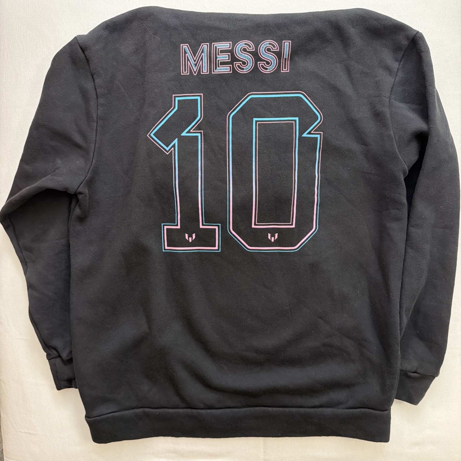 adidas Lionel Messi Hoodie Sweatshirt Black and Pink, Size Medium