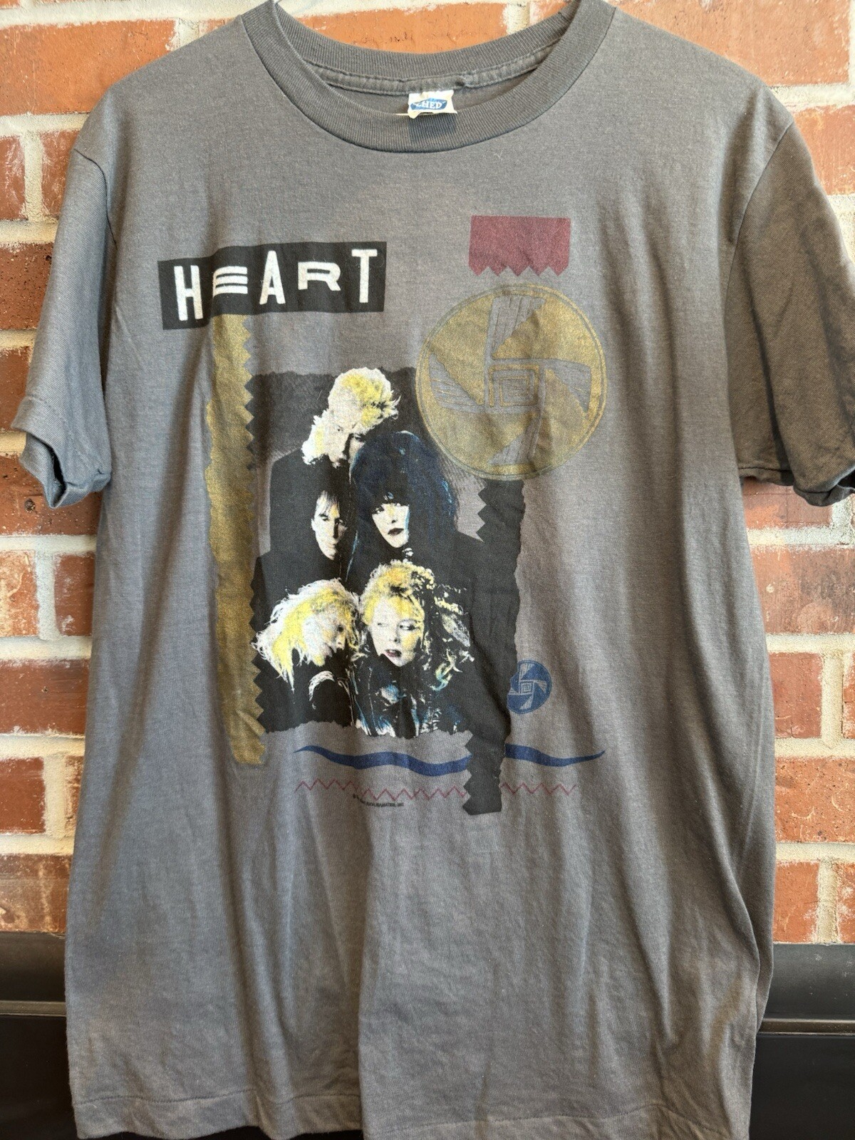 VTG Heart 1987 Bad Animals Tour Gray Shirt Single Stitch USA Ched By Anvil large