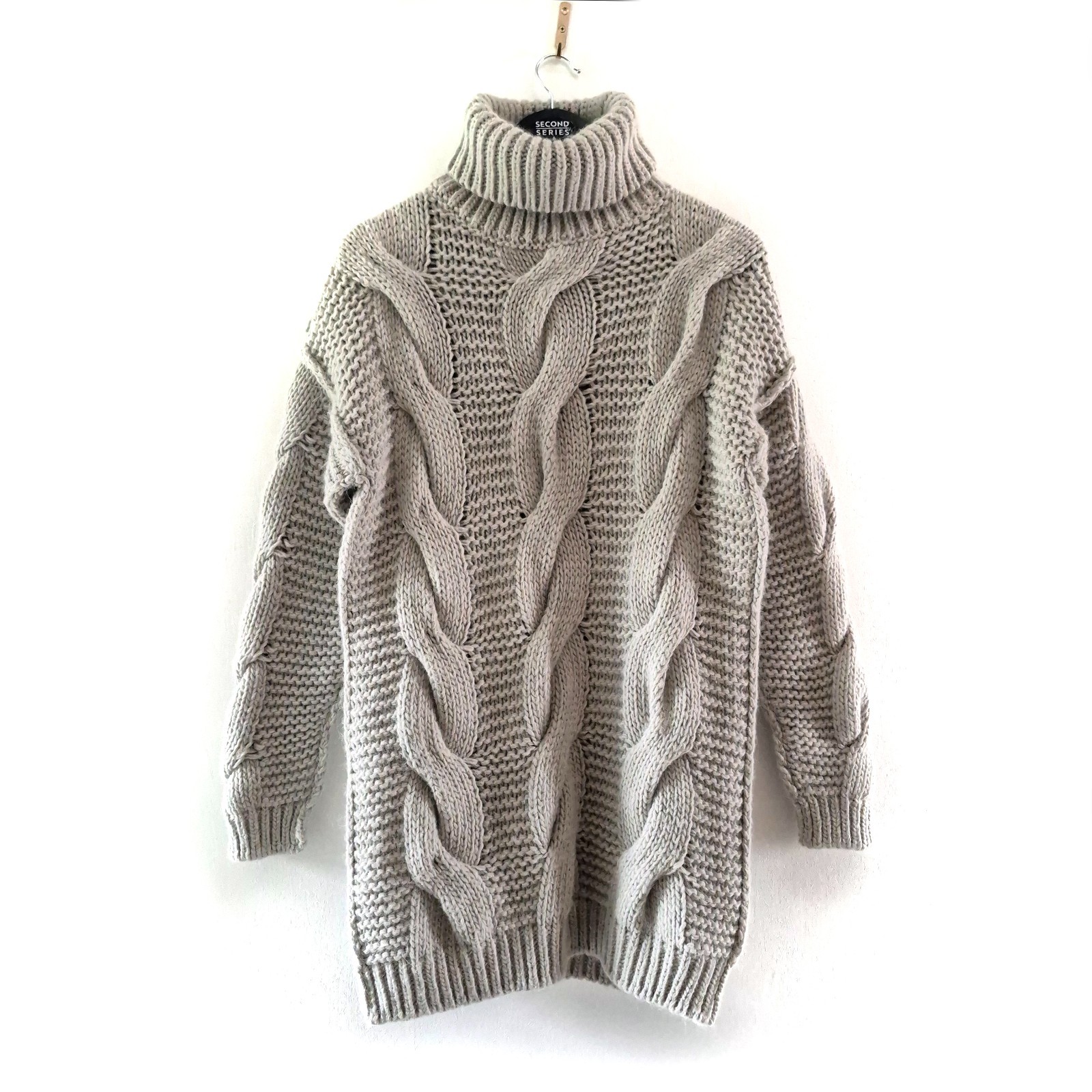 Diesel wms Chunky Cable Knit Jumper M Wool Blend soft Grey