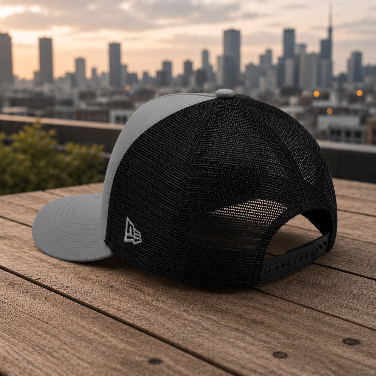 Walmart Embroidered Logo Trucker Hat Gray Black Mesh Adjustable Cap