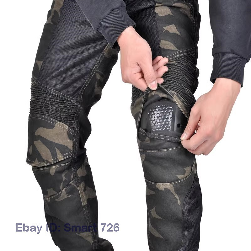 Men Motorcycle Riding Pants Summer Mesh Biker Motocross Jeans Racing Casual Camo