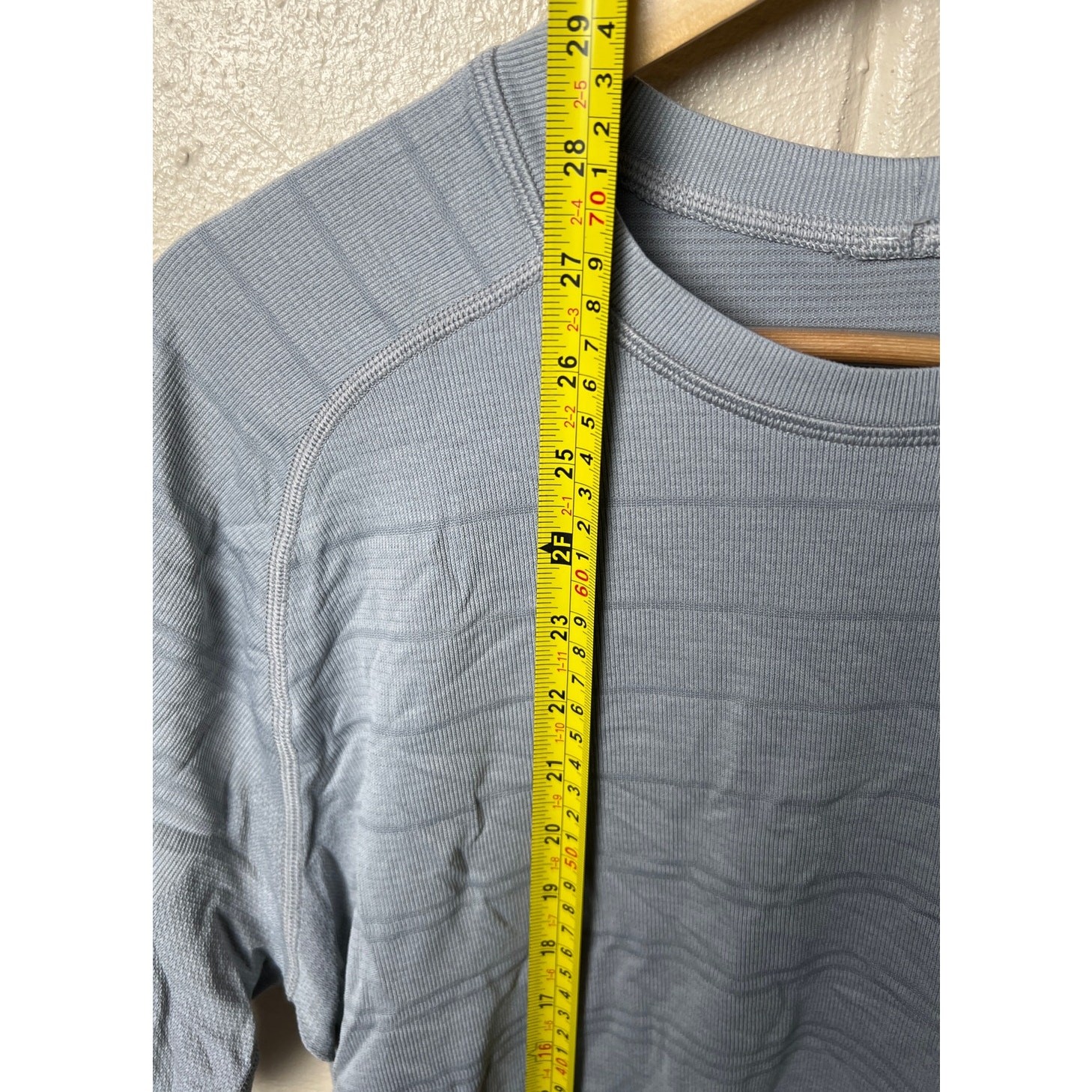 Lululemon Gray Striped Athletic Shirt Men’s *Dimensions In Pictures*